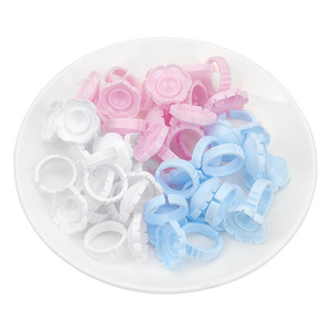 100 Pièces Anneaux de Colle en Forme de Fleur Jetables pour Faux Cils, Pigment de Tatouage et Outil d'Extension de Cils - Product Image 6