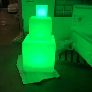 Rechargeable 3D plastic LED grow light bar cube table and seat / battery powered LED mood light cube