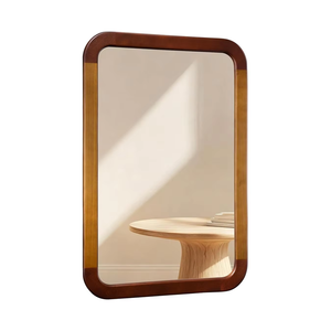 Contemporary <b>Rectangular</b> Wooden <b>Wall</b> <b>Mirror</b> Rounded Corner Decorative Accent <b>Mirror</b> for Living Room Entryway Home Decor - Product Image 2