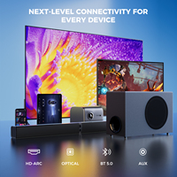 Barre de son OEM 120W 2.1CH pour films, musique, nouvelles, son surround 3D, AUX/OPT/ARC/BT, système de cinéma maison, barre de son TV avec caisson de basses