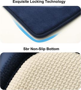 Ensemble de tapis de salle de bain en microfibre polyester à mémoire de forme, absorbant l'eau, antidérapant, tapis de bain absorbant, antidérapant - Product Image 2