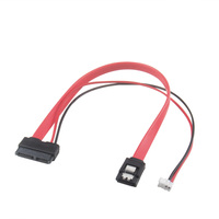 Kabel SATA 7 + 6 Pin Slimline untuk Laptop Tipis, Kabel Adaptor Daya Drive SATA DVD CD-RW