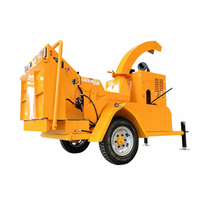 Broyeur de bois mobile diesel pour déchets de jardin et branches, déchiqueteuse d'arbres avec tension 110V