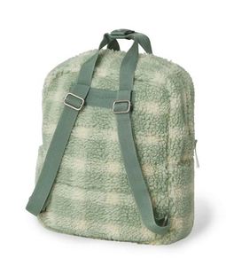 Custom Size Logo Soft Boucle Check Teddy Fabric Kid Children <b>Backpack</b> Fleece Sherpa Kids <b>Mini</b> <b>Backpack</b> - Product Image 2