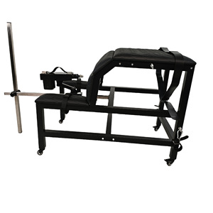 Металлическое кресло для БДСМ-игр Scarletsin B2 SP, черное, откидное, для коленопреклонения + стандартная секс-машина + присоска + силикон - Product Image 1