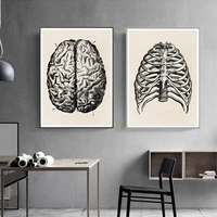 Affiche Murale Médicale d'Anatomie Humaine, Tableau Vintage du Squelette Musculaire, Impression sur Toile Nordique, Peinture Éducative, Décoration Moderne