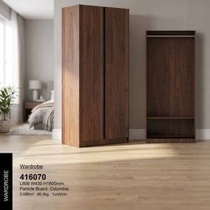 Armoire en bois à 2 portes de couleur unie, meubles pour garde-robe, rangement de planches à particules, longue tenue 416070, pour maison, bureau, malaisie - Product Image 2