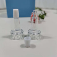 Flacon compte-gouttes pour ampoules, flacon en verre réutilisable avec bouchon, embout en PVC transparent, tête en corne mate pour crème visage