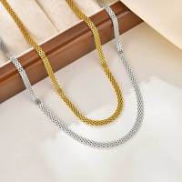 Collier de clavicule plaqué or en acier inoxydable hypoallergénique 3mm 8mm Collier de chaîne de clavicule en maille