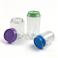 Fournisseur d'usine : Canettes en plastique PET transparentes vides pour boissons gazeuses, avec bouchon en plastique coloré, jetables, pour thé au lait et smoothies