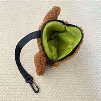 Distributeur de sacs à déjections canines mignon avec fermeture éclair, impression personnalisée, style designer, en peluche, support de sacs à déjections pour laisse de chien