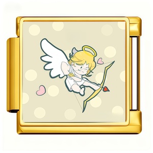 Venta al por mayor de dijes italianos de Cupido y ángel del amor de 9mm, ideales para la creación de pulseras DIY, regalo de joyería para el Día de San Valentín para mujeres - Product Image 4