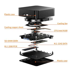 Mini <span class=keywords><strong>PC</strong></span> GenMachine Nouveau Intel N100 4 cœurs 4 threads Win 11 M.2 WIFI5 DDR4 <span class=keywords><strong>PC</strong></span> Gamer BT 5.2 Mini ordinateur 3.40 GHz 6W - Product Image 3