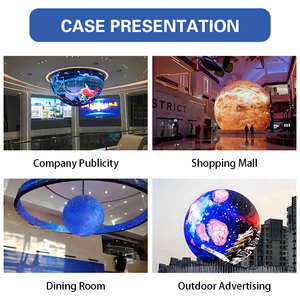 Jode đầy đủ màu sắc trong nhà ngoài trời 360 độ 3D Vòng <span class=keywords><strong>LED</strong></span> Video màn hình hiển thị hình cầu <span class=keywords><strong>LED</strong></span> Tường bóng hình dạng hình cầu hiển thị - Product Image 3