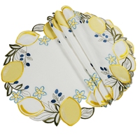 Napperons ronds OWENIE en forme de citron, découpés à la fleur, personnalisables, de luxe, pour l'été, pour la table de salle à manger et de cuisine