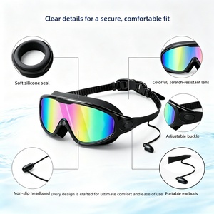 Gafas de Natación JW-YY75 para Adultos, Montura Grande, HD, Impermeables, Antivaho, Lentes de Silicona y PC, para <span class=keywords><strong>Hombre</strong></span>, Marca 369, Venta Directa de Fábrica - Product Image 6