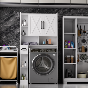 מודרני אחסון רב-שכבתי מודרני עם מתלה מגבת אמבטיה עץ מדף מקלחת מחסן חדרי מלון - Product Image 1