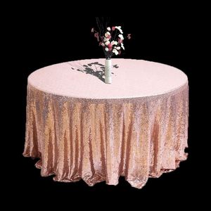 <b>Birthday</b> Elegant Sequin Cloth Round Party Wedding Banquet Polyester White <b>Table</b> Cover Tablecloth for Event - Product Image 5