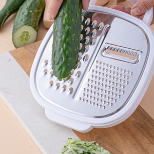 Multifunctional Kitchen Grater Slicer Stainless Steel <b>Vegetable</b> Slicer Kitchen Tools <b>Vegetable</b> <b>Cutter</b> With Container and Lid - Product Image 4