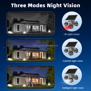 Kamera PTZ nirkabel bertenaga rendah Panel surya jaringan 4G grosir kamera <span class=keywords><strong>3</strong></span> lensa luar ruangan V380 Pro keamanan CCTV 4G kartu Sim kamera surya - Product Image 5