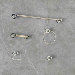 Offre Spéciale d'accessoires de quincaillerie de bain en acier inoxydable six pièces au design moderne finition chromée et nickel pour les salles de bain d'hôtel - Product Image 1