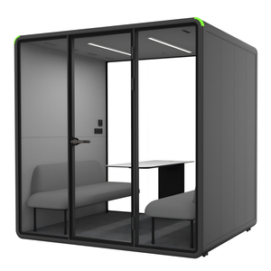 Cabine de réunion acoustique quatre places, isolation phonique, cabine de bureau mobile, cabine de discussion privée - Product Image 2