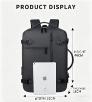 Sac à dos multifonctionnel à grande capacité, extensible, avec compartiment pour ordinateur portable rembourré et imperméable, idéal pour les voyages d'affaires