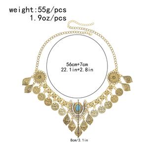 सोयी विंटेज मिश्र धातु टासेल नेकलेस हेडवियर जिप्सी महिला सामान महिला सिक्का माथे श्रृंखला बाल - Product Image 3