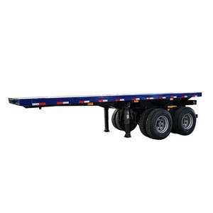 3/2 trục 20ft 40 ft nền tảng <span class=keywords><strong>container</strong></span> phẳng bán Trailer với khóa <span class=keywords><strong>container</strong></span> 20ft <span class=keywords><strong>container</strong></span> mang xe tải phẳng bán Trailer - Product Image 1