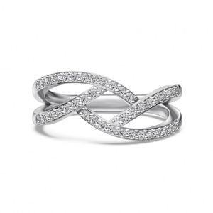 Anillos de Joyería Geométricos Entrelazados de Plata de Ley con Circonita Cúbica 5A de Alta Calidad, Personalizados y Resistentes al Deslustre, Marca Dylam - Product Image 1