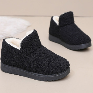 Autumn <strong>Winter</strong> <strong>Lady</strong> Sherpa Thermal Snow Boots Breathable Plush Lining Round Toe Ankle Boots Women Fashion Home Fuzzy <strong>Shoes</strong> - Product Image 1