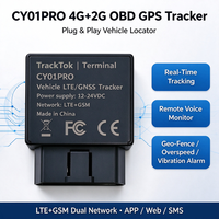 Traceur GPS de voiture TrackTok CY01PRO 4G SA LTE/GPRS avec moniteur vocal, suivi en temps réel, installation facile, application gratuite, localisateur