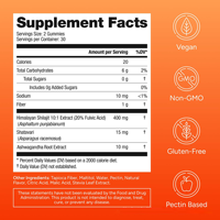 MOQ 500 Bouteilles, Logo OEM, Gummies Shilajit Ashwagandha, 60 Vegan, Sans Sucre, Sans OGM, Sans Gélatine, Compléments Alimentaires Antioxydants