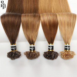 Doppie punte <span class=keywords><strong>a</strong></span> <span class=keywords><strong>u</strong></span> disegnate cuticola per capelli ricci allineate capelli umani vergini remy capelli russi <span class=keywords><strong>u</strong></span> punta fornitori all'ingrosso <span class=keywords><strong>u</strong></span> punta hairextensions - Product Image 1