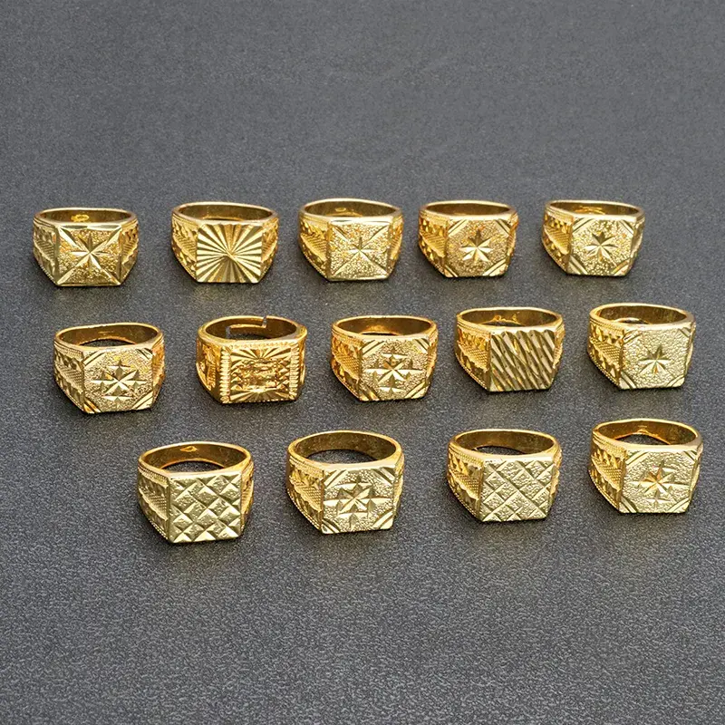 JXX Wholesale 24K Gold Plated men rings Jewelry wholesale Beautiful For Women gold men wedding ring