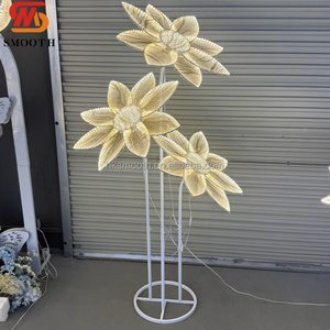โคมไฟดอกบัว LED ดีไซน์ใหม่ สวยหรู สีทอง พร้อมฐานตั้ง ใช้ตกแต่งทางเดิน - Product Image 5