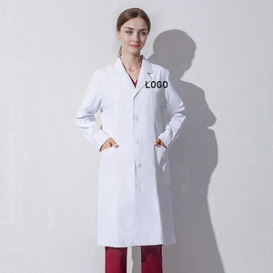 Robe à manches longues uniforme d'hôpital personnalisé blouse de laboratoire blanche d'hôpital médical <span class=keywords><strong>pharmacie</strong></span> infirmière blouse de laboratoire vétérinaire clinique chirurgicale pour animaux de compagnie - Product Image 3