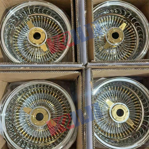 ล้อซี่ลวดสามซี่สีทอง 13/14 นิ้ว 5x4.5/4.75 ล้อซี่ลวดเหล็กชุบโครเมียม - Product Image 5