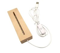 Lampe à base de bois LED de fabricant chinois de meilleure qualité avec veilleuse 3D pour chambre d'enfants
