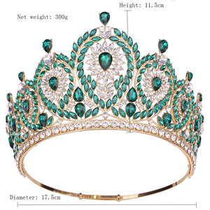 Baroque mariée princesse Pageant couronne diadème fête <span class=keywords><strong>mariage</strong></span> reine couronne diadème <span class=keywords><strong>pour</strong></span> les femmes - Product Image 4