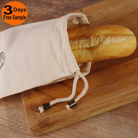 Sac à pain avec cordon de serrage en RPET, coton biologique recyclé, toile de jute, lin, écologique, réutilisable, avec logo personnalisé, sac de rangement alimentaire