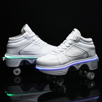 Trottinettes pliables transformables pour enfants, patins à roulettes à double rangée de roues en polyuréthane, directement de l'usine