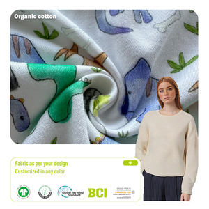 Bông hữu cơ-gai pha trộn vải duy nhất: in kỹ thuật số, bền, bền vững. Trẻ em 'loungewear, số lượng lớn tùy chỉnh, giá nhà máy - Product Image 1