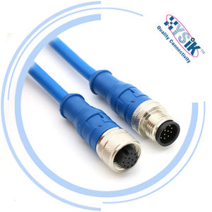 M12 12 دبوس كابل مصبوب ترميز الذكور إلى الإناث محول مزدوج الطرف سلك استشعار IP67 تسخير كابل الطيران - Product Image 6