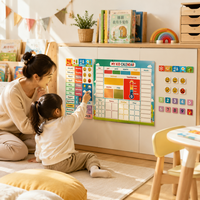Tableau Cognitif Montessori des Saisons et des Dates, Calendrier Magnétique d'Éveil Précoce pour Enfants
