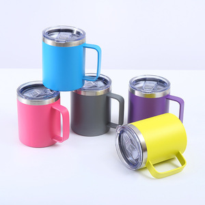 12Oz 14Oz Thép Không Gỉ Cách Điện Cốc Cà Phê Tùy Chỉnh Màu Sắc Cà Phê Cốc Đôi Tường Với Xử Lý - Product Image 4