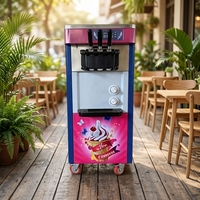 Machine à glace verticale à trois saveurs, haute efficacité, capacité de production de 25L/h, 100KG, pour stand alimentaire