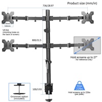Support de moniteur pour ordinateur portable à quatre bras avec portée 10 ''-27'' support de bras d'écran de bureau avec support de supports TV à base verrouillée