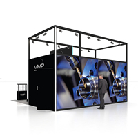 Stand d'exposition réutilisable rétroéclairé au design moderne, stand portable pour salon professionnel