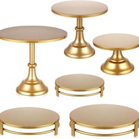 Ensemble de supports à gâteaux en métal doré, présentoir rond pour table de desserts, pour mariage, anniversaire, fête, cupcakes, pâtisseries, bonbons, plateau à gâteaux en métal